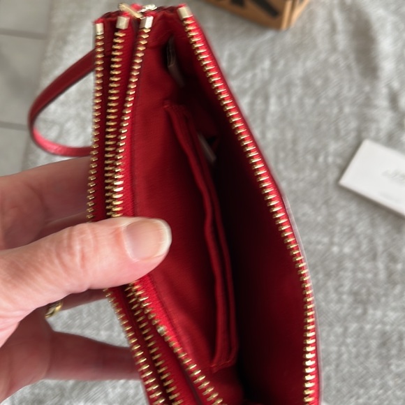 Coach red leather double zipper wristlet - Picture 3 of 6